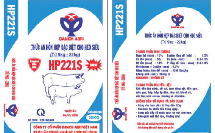 THỨC ĂN HỖN HỢP ĐẶC BIỆT CHO HEO SIÊU HP221S