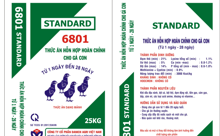 THỨC ĂN HỖN HỢP HOÀN CHỈNH CHO GÀ CON 6801 