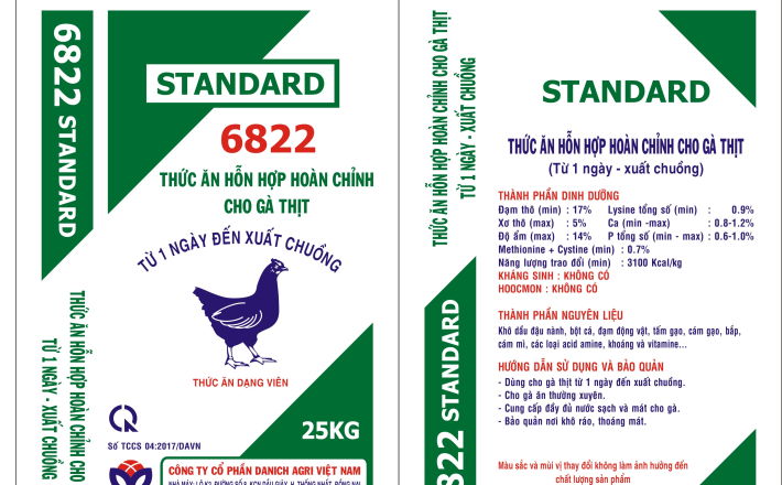 THỨC ĂN HỖN HỢP HOÀN CHỈNH CHO GÀ THỊT 6822 