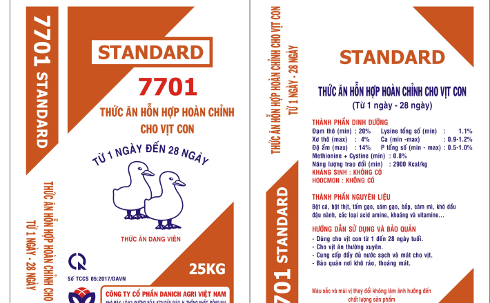 THỨC ĂN HỖN HỢP HOÀN CHỈNH CHO VỊT CON 7701 