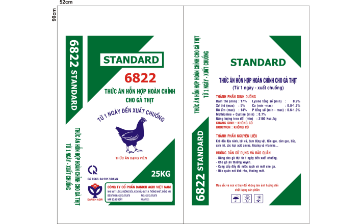 THỨC ĂN HỖN HỢP HOÀN CHỈNH CHO GÀ THỊT 6822 