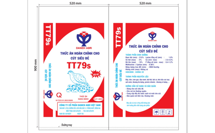 THỨC ĂN HOÀN CHỈNH CHO CÚT SIÊU ĐẺ TT79S 