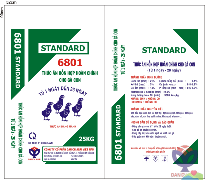 THỨC ĂN HỖN HỢP HOÀN CHỈNH CHO GÀ CON 6801 