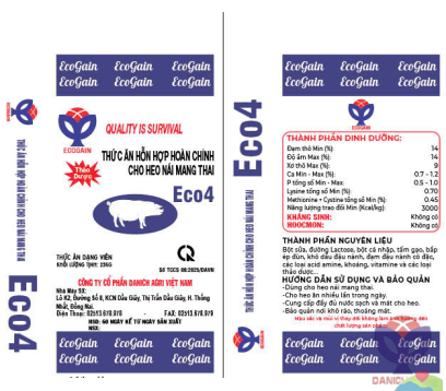 THỨC ĂN HỖN HỢP HOÀN CHỈNH CHO HEO NÁI MANG THAI ECO4
